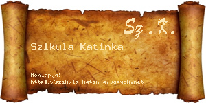 Szikula Katinka névjegykártya